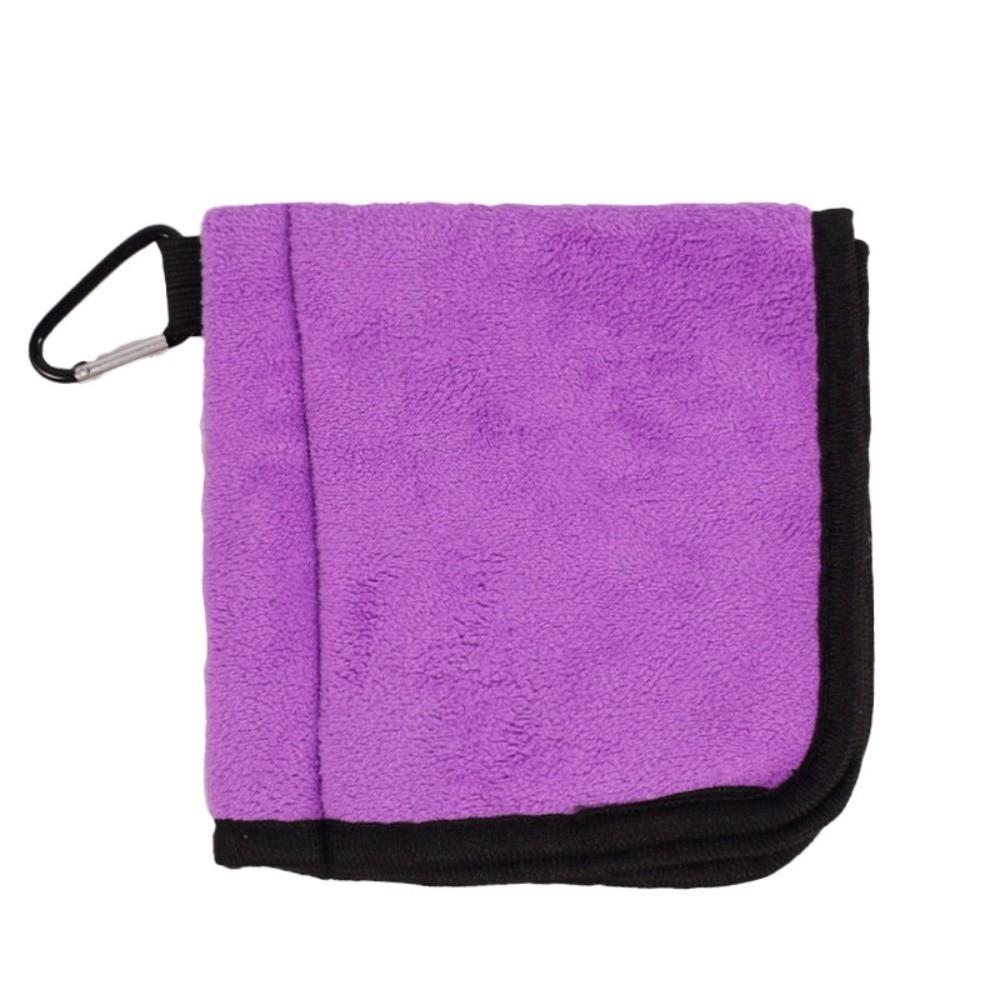 Microfiber Golf Ball Cleaning Towel Double-Layer Square Golf Club Cleaner with Carabiner Hook Water Absorption Golf Wipe Cloth