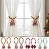Boho Style Christmas Curtain Ties Beaded Creative Wooden Bead Curtain Holdbacks Reusable Colorful Curtain Tiebacks
