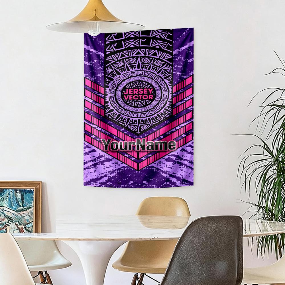 Ethnic Tribal Patterns Custom Your Name Wall Decor Tapestry Art For Pet Memorial Birthdaywedding Party Backdrop Family Gift