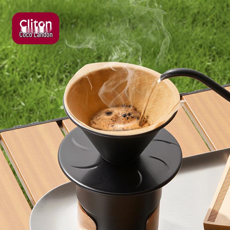 CLITON 304 Stainless Steel Pour Over Coffee Dripper & Filter