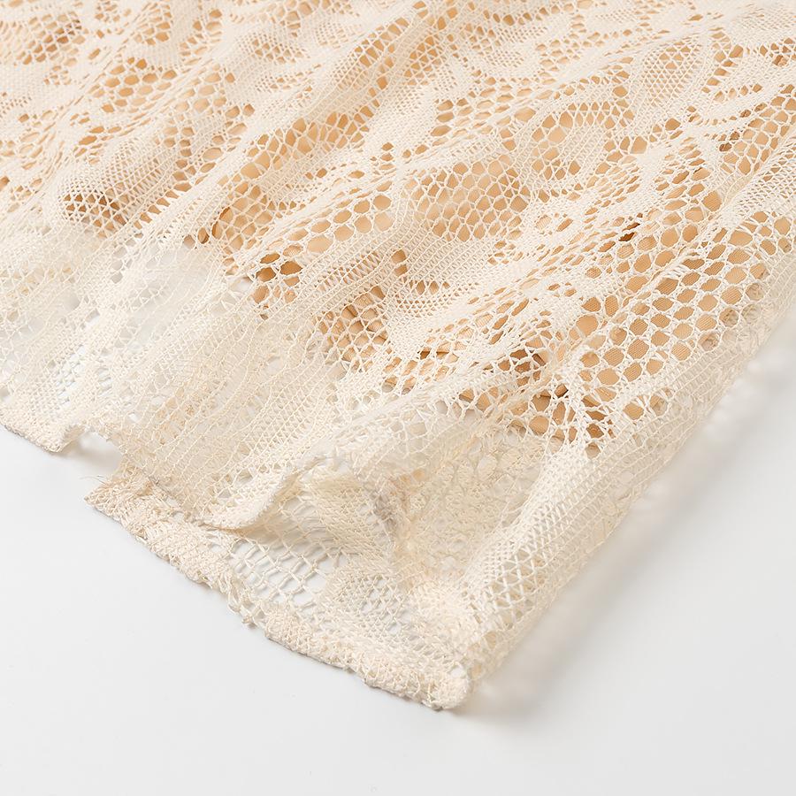 2025 Spring Women's European & American Style Yellow Lace Slimming Long Dress