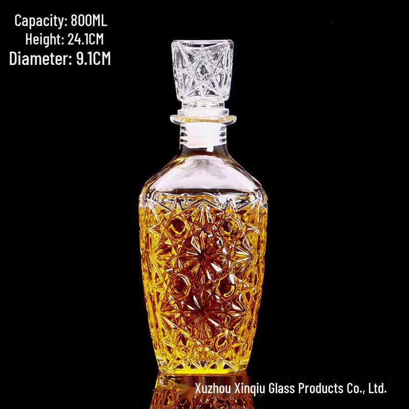 Crystal XO Spirits Decanter: Diamond Glass Red Wine Bottle