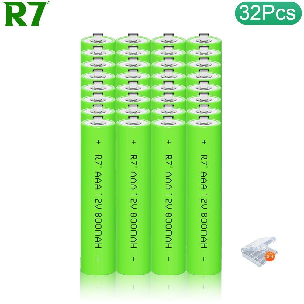 R7 1.2V AAA Ni-MH Rechargeable Battery 800mAh with Weld Tabs - Long-Lasting Power for Electric Shaver, Razor, Toothbrush