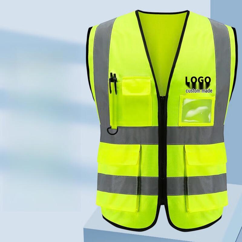 High-Visibility Multi-Pocket Reflective Safety Vest One Size