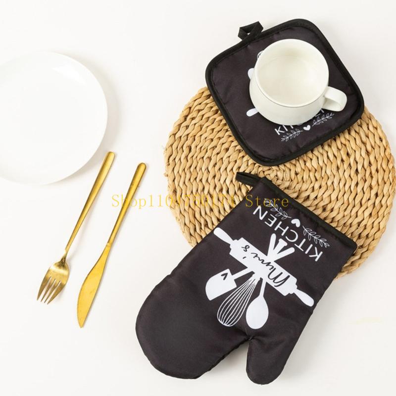 Kochhandschuhe Backhandschuhe Ofenhandschuhe mit Matte Kochen Mikrowellenhandschuhe Einfach zu bedienen Top-Angebot