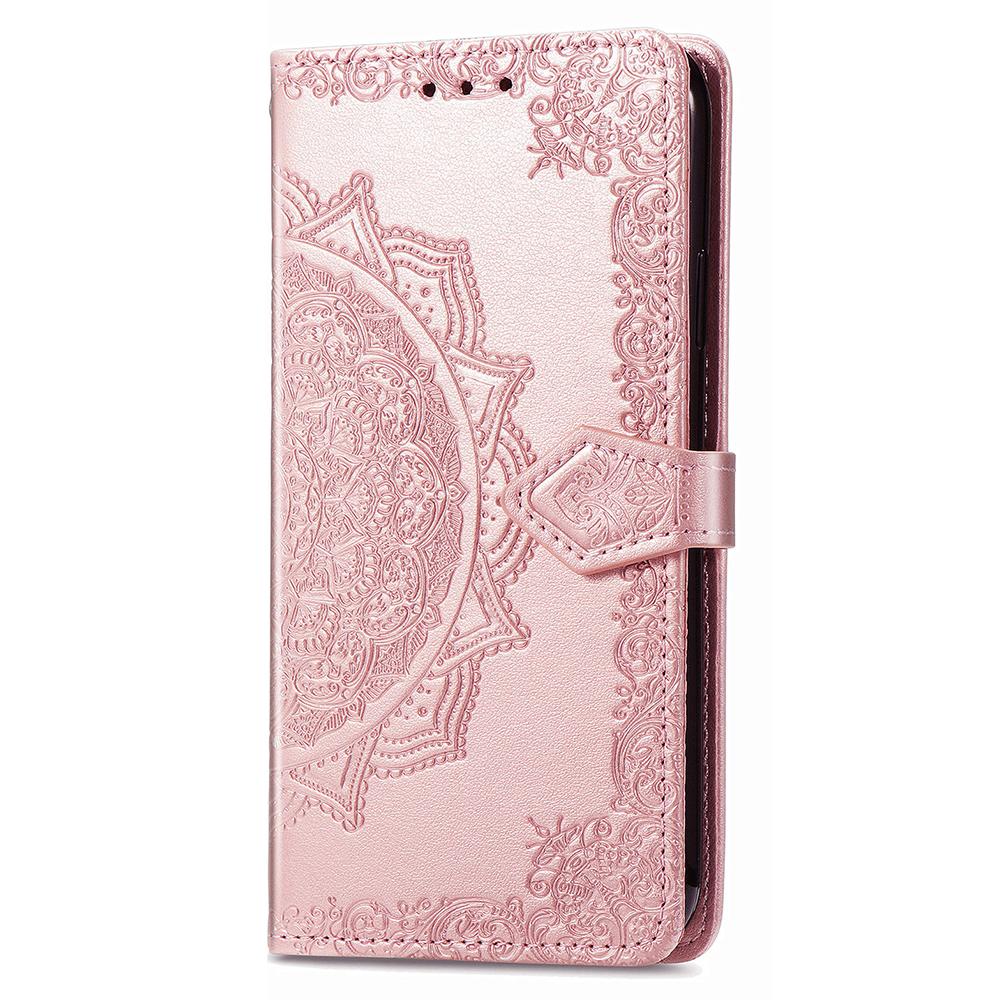 For Motorola Edge 40 Neo 5G Case Mandala Embossed PU Leather 3 Card Slots Phone Cover