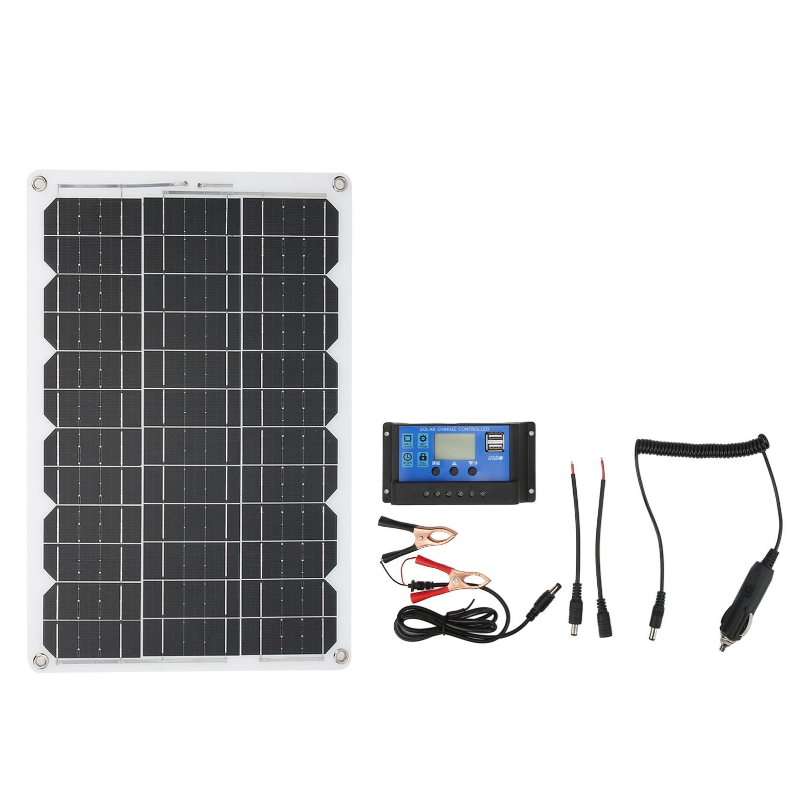 

Комплект солнечных панелей 18 Вт 18 В монокристаллическая солнечная панель 30 А двойной USB 12 В 24 В контроллер заряда для