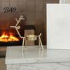 Durable Iron Craft for Bedroom Deer Shape Candle Holder, Metal Tealight Stand Dining Table Wedding Vintage Style Ornament Centerpiece, Decorative