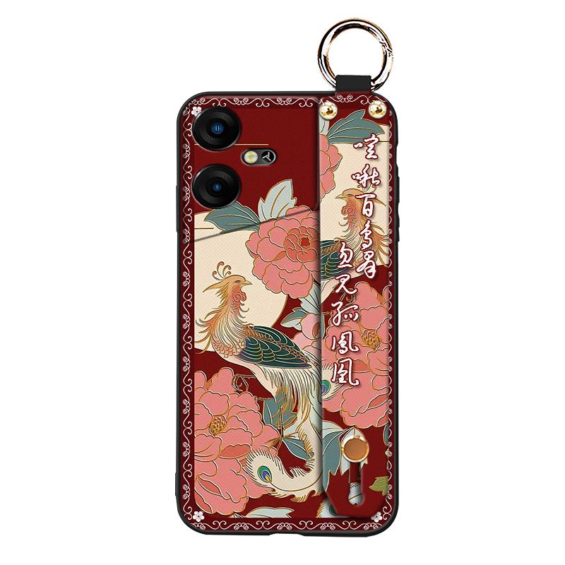 Kickstand Anti-knock Phone Case For Tecno Pova Neo3/LH6N Fashion Shockproof Lanyard Back Cover Soft case Chinese style