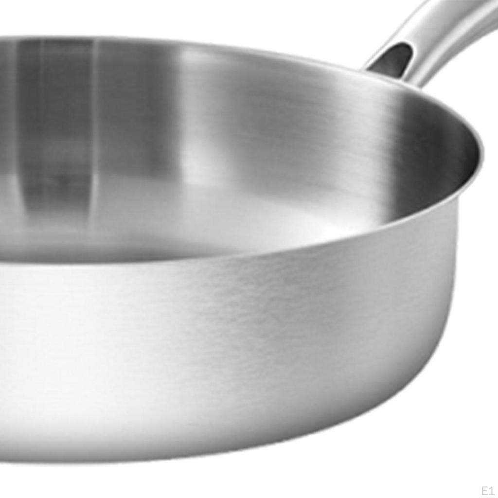 Frying Pan Gadget Supply Gifts Stainless Steel,Ergonomic Handle Skillet Cookware for Restaurant