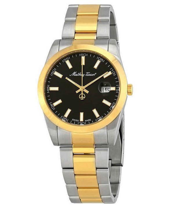 

Mathey-Tissot Mathy I двухцветные кварцевые мужские часы из нержавеющей стали с черным циферблатом H450BN чёрный
