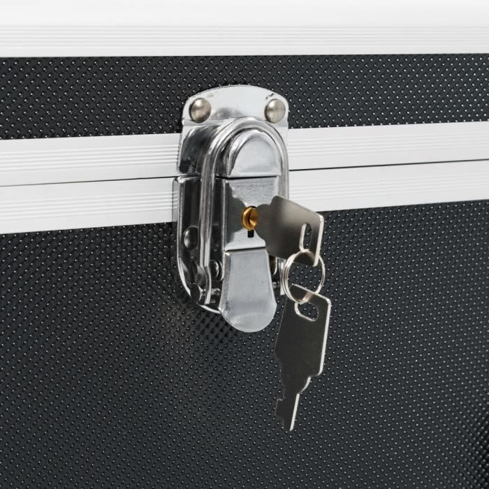 VidaXL Boîtes de rangement 2 pcs Noir Aluminium