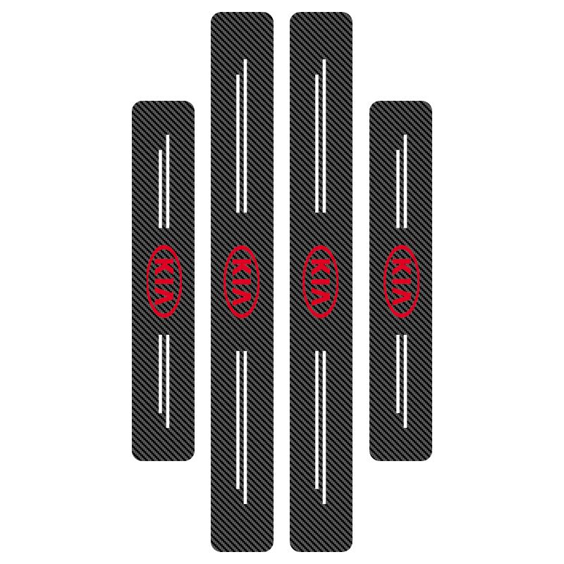 Car Threshold Strip Carbon Fiber Anti-Scratch Sticker Door Sill For KIA Rio Ceed Sportage Cerato Soul Sorento K2 K5 Flip