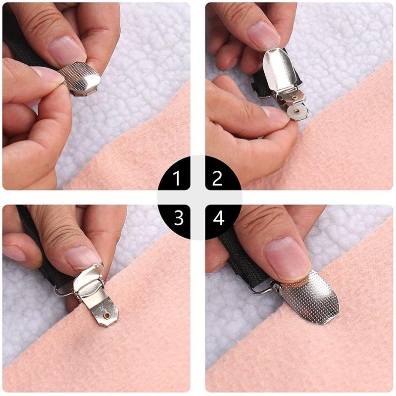 2pcs Adjustable Triangle Elastic Suspenders Gripper Holder Straps Clip for Bed Sheets Mattress Covers Sofa Cushion Band Belt
