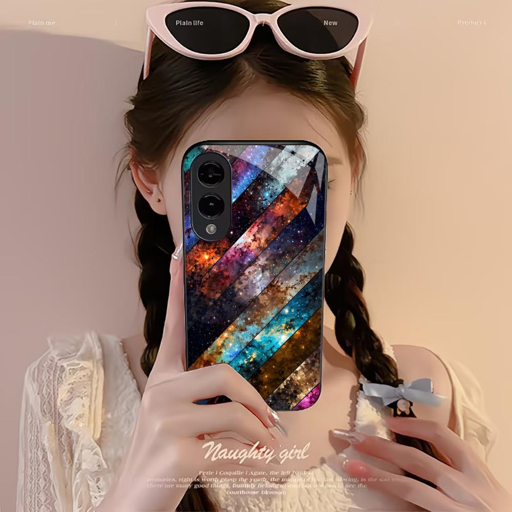 Nebula Exquisite Atmosphere PhoneCase Glass PhoneCase for Samsung Galaxy S26 S25 S24 S23 S22 S21 FE,Ultra,Plus Dropresistant