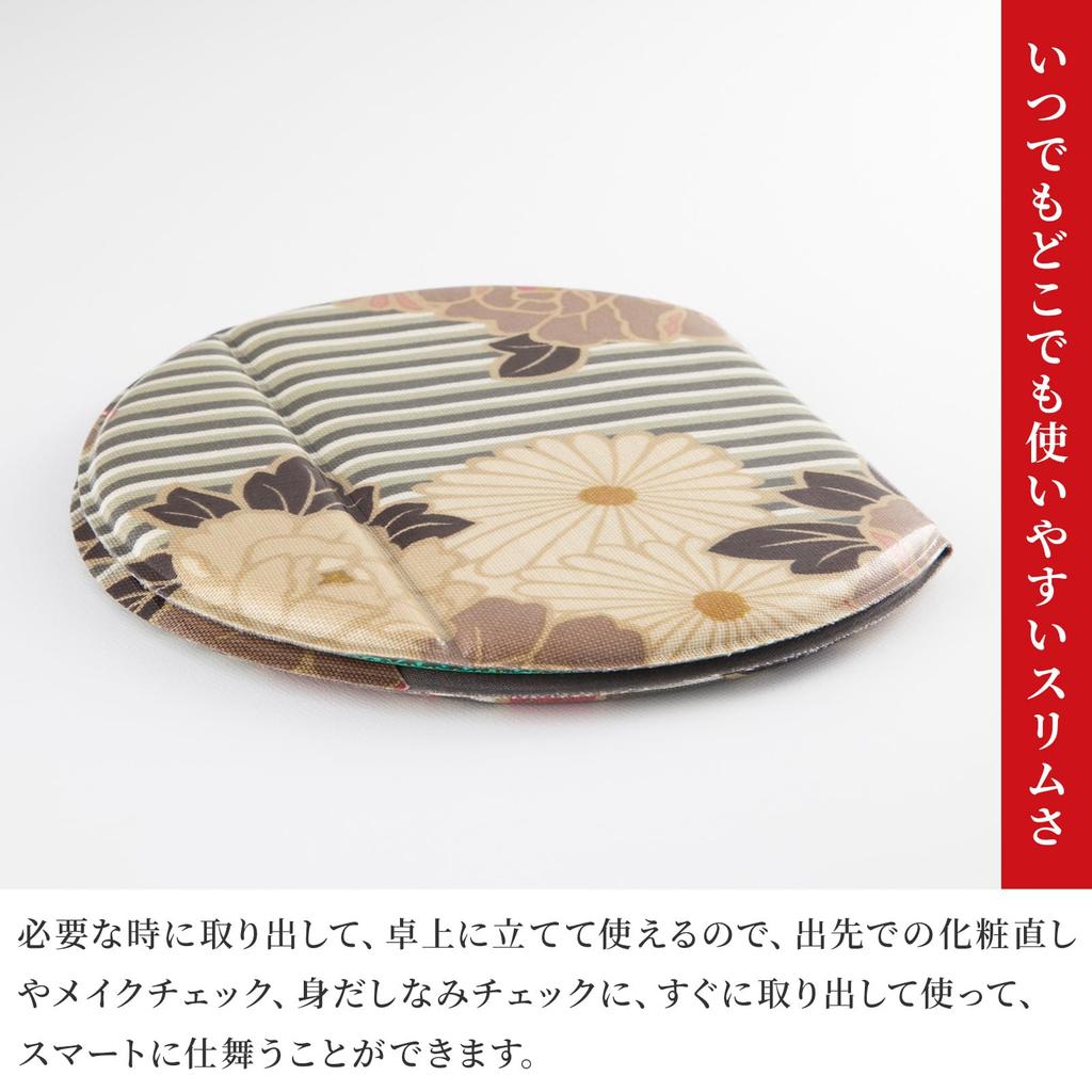 Noren Large Folding Compact Hand Mirror Made in Perfect for Respect for the Aged and White Day (Retro Flower/Purple) / Japan, Compact, Folding,