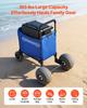 Beach Cart with Large Wheels for Sand, 75kg Load Capacity, Heavy Duty Folding Beach Wagon with 300 mm Balloon Wheels, Storage Bag, 845-1140 mm