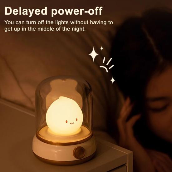LED Bedside Lamp Flameless Candle Lamp Adjustable Brightness Timer Function Rechargeable Night Light LED Tea Light