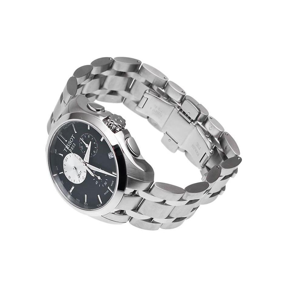 Tissot Kutu Collection Quartz Movement Butterfly Clasp Men's Watch Black Dial Stainless Steel Case T035.439.11.051.00