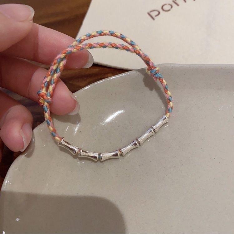 

New Chinese bracelet bamboo knitting women s new retro couple hand rope light luxury national style bracelet jewelry