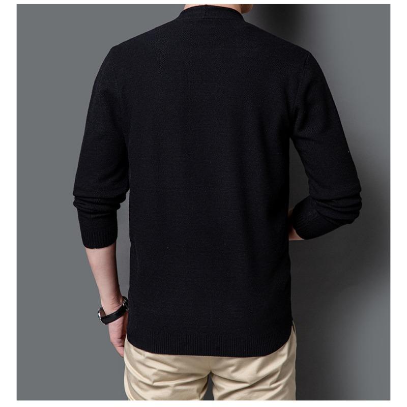 Korean Style Solid Color Long Sleeve Knit Cardigan Sweater For Young Men