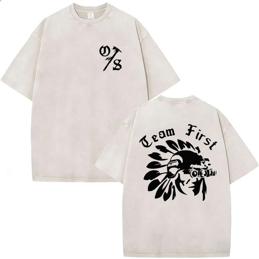 Forward Observations Group T-shirt Lavata Vintage Scheletro Uomo Gotico Oversize Girocollo Manica Corta T-shirt Y2k Streetwear