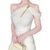 2026 New Early Summer Beautiful and Good-looking Design Niche Dress Children's White One-word Shoulder Temperament Dress