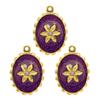 3pcs Elegant Gold Plated Steel Sunflower Necklace Pendant for Women with Enamel Tarot Card and Crescent Star Charm