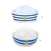 Sailors Ship Captain Hat Blue&White Stripe Hat Adult Teens Navy Cosplay Hat