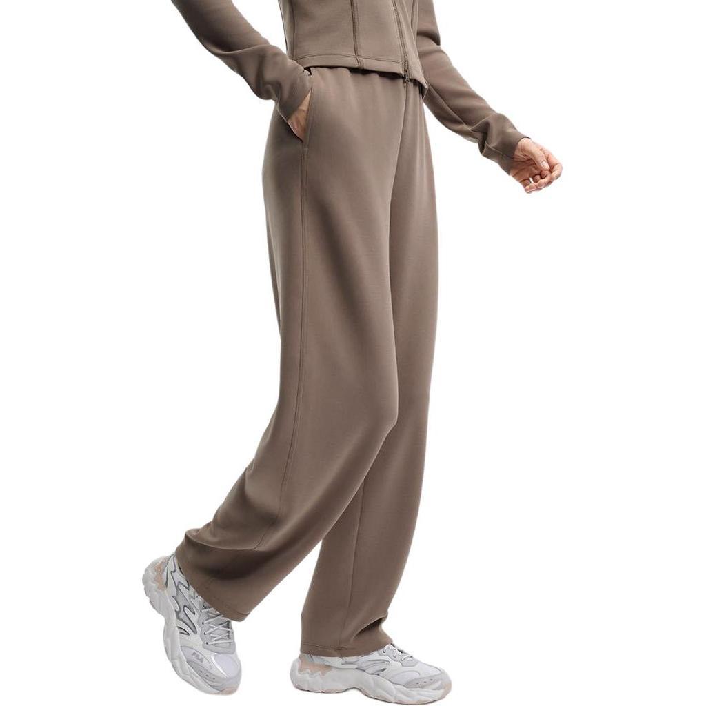 Fila Original Solid Color Lace-Up Mid-Rise Knitted Casual Pants Women Bottoms F11W629601F-BN