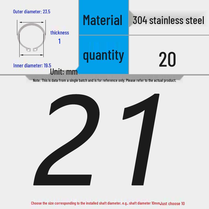 304 Stainless Steel Snap Ring for 3-200 Bearing