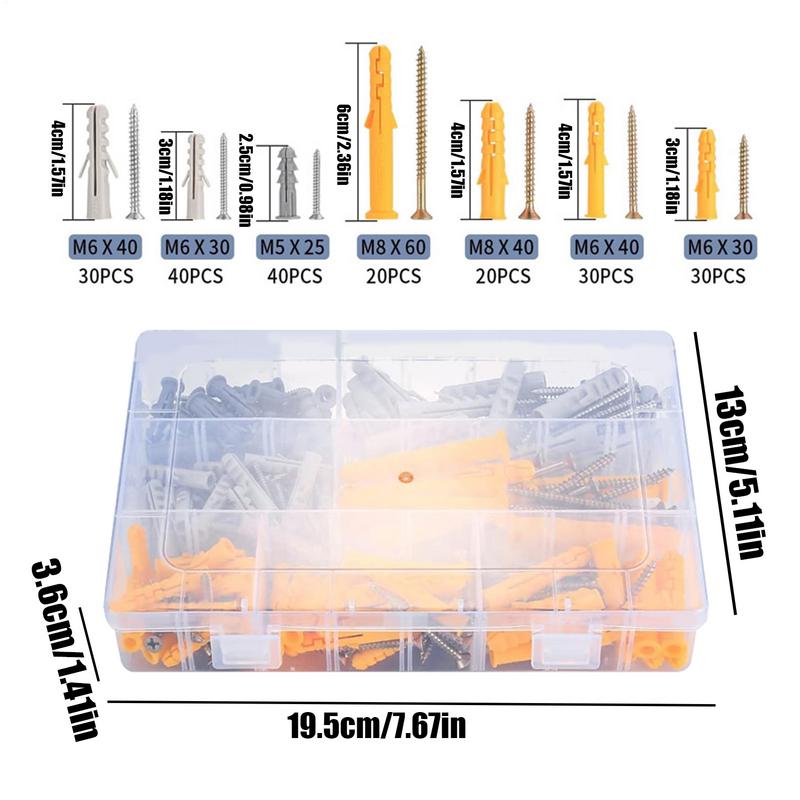 Self-Drilling Anchors Screws Self-Drilling 210 Pieces Drywall Anchors Quick Drive Toggle Bolts Heavy Duty Hand Tool For Shelves
