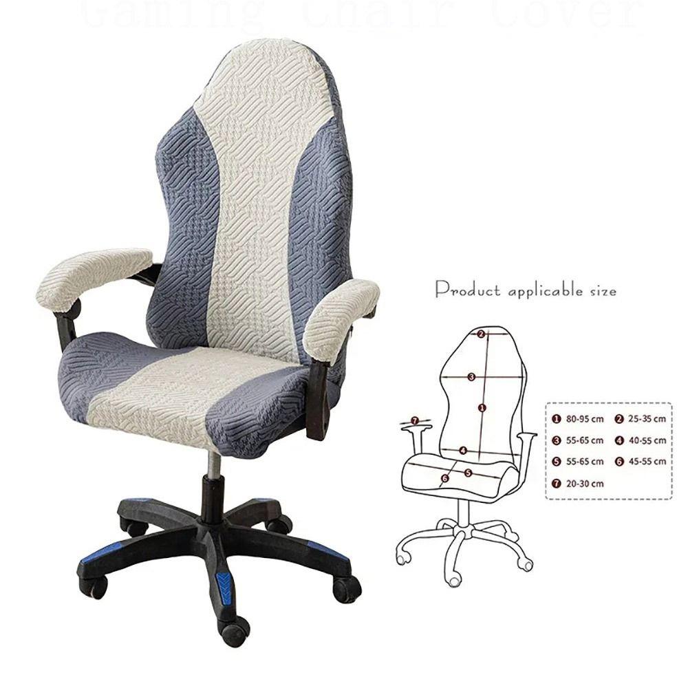 1Set Elastic Stretch Gaming Chair Cover Fleece Jacquard Office Computer Chair Chair Cover Set Dustproof With Armrest Cover
