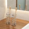 Stainless Steel Spring Shaped Toothbrush Holder Silver Toothbrush Toothpaste Organizer  Desktop