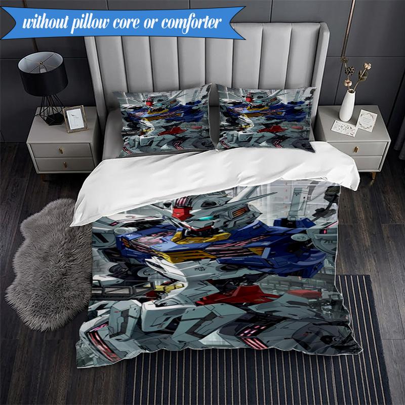 Mecha Armor Robotic Design 3pcs K-pop music group Bedding set,Ideal for Bedroom, Dormitory,Including Duvet Cover And 2pcs Pillowcases,Fan gifts