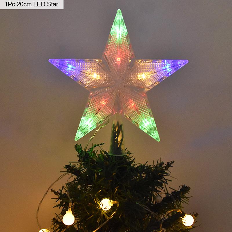 Christmas Tree Top Star LED Light Lamp Christmas Decorations For Home Xmas Tree Ornaments Navidad New Year 2025 Natal Noel