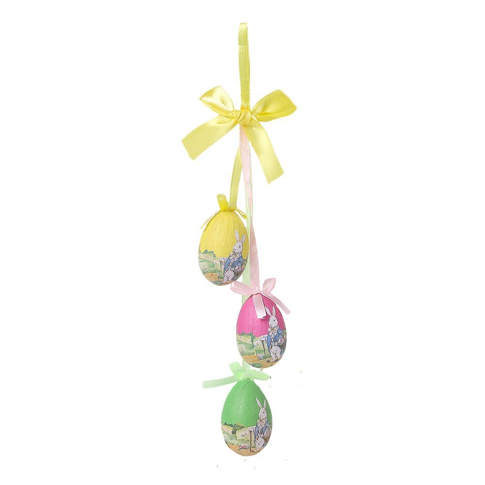 

with Bow Easter Eggs Hanging Pendant Painted Easter Tree Decor Colorful Eggs String Kids Gifts Style D