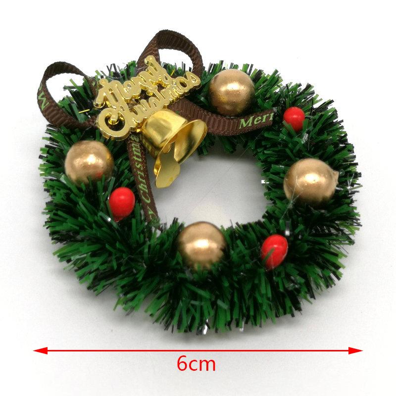 1Pc  6CM Dollhouse Miniature Mini Christmas Garland Wreath Model Dollhouse Decor Accessories