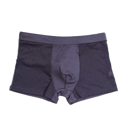 Summer Ice Silk Mesh Holes Panties Mid-rise Elastic Waistband Boxer Underwear Soft Smooth Wiring Quick Drying Panties