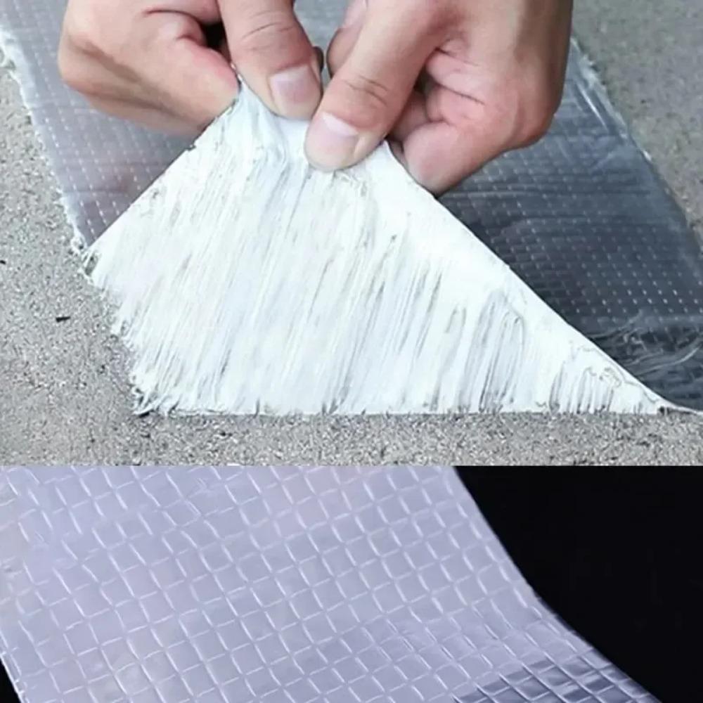 1rollofSelf-adhesiveButyl TapeWaterproof Aluminum Foil Leakage Clogging Steel Color Roof Leakage Repaandwir Material Manual Work
