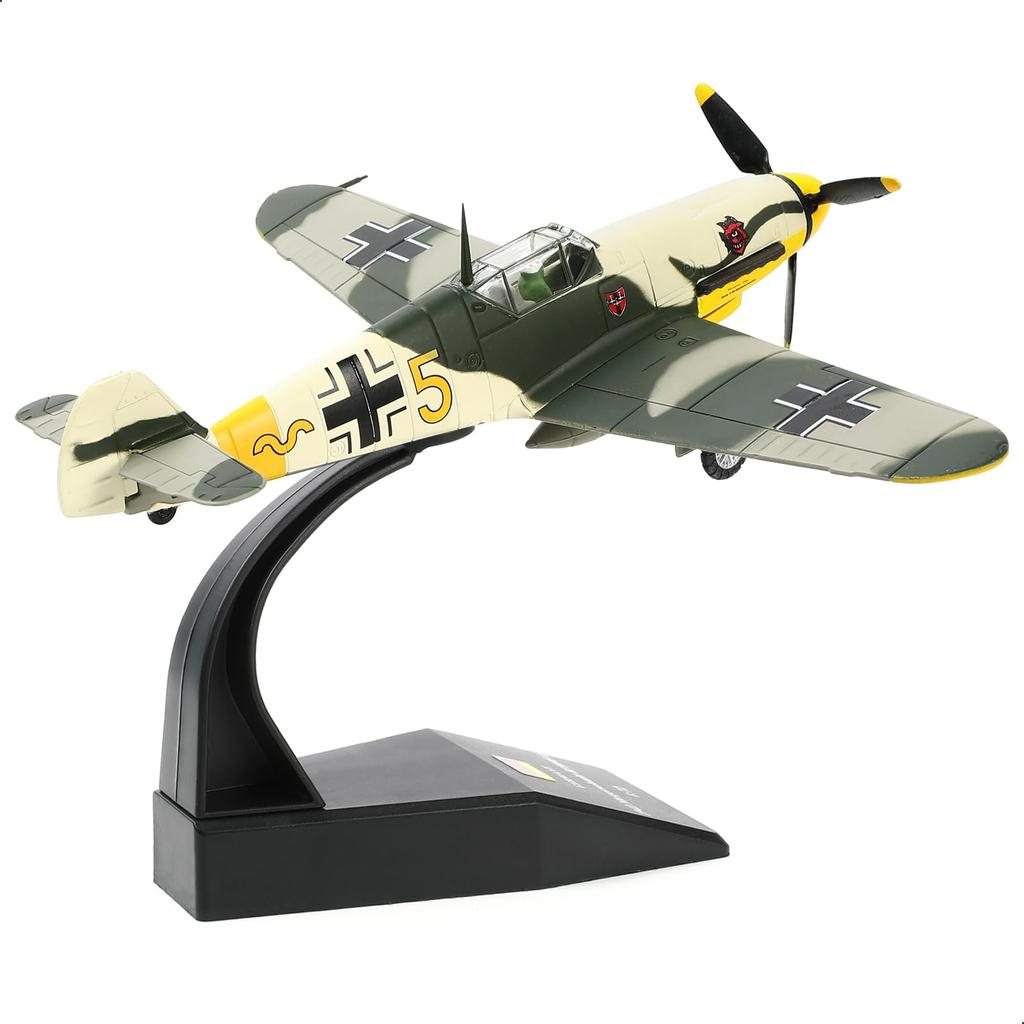 Měřítko NUOTIE Německý stíhací letoun Messerschmitt z druhé světové války Model Diecast Letadlo Vojenský displej Model Sbírka letadel Klasický model 172 BF-109