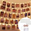LED String Lights With Photo Clip Battery Powered Fairy Wall Lamp USB Copper Wire Light For Indoor Wedding Party Christmas Decor