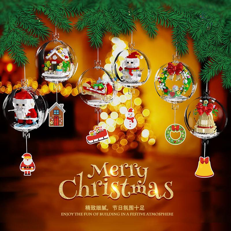 christmas blocks mini blocks construction set home decoration Christmas Tree moc building blocks boys toys 10 to 12 years gifts