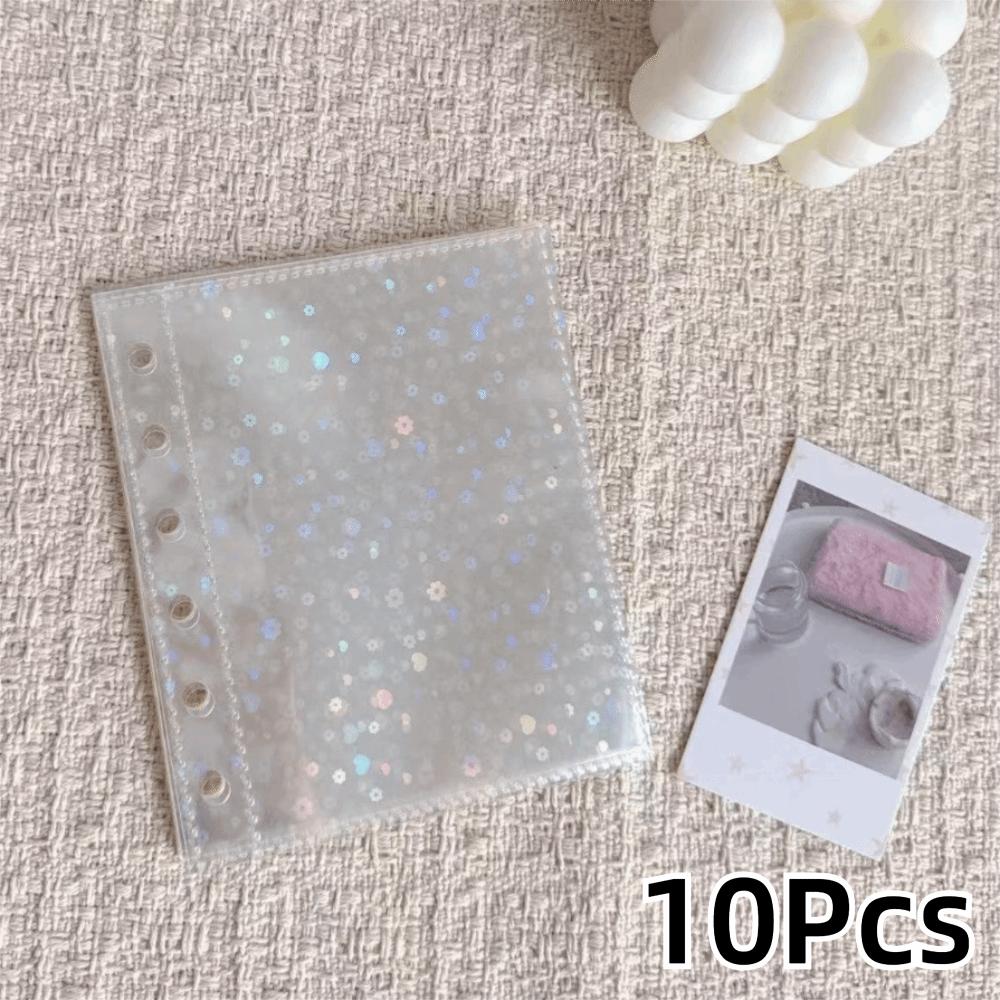 Multiple Pockets Clear Sheets Sleeve DIY Binder Photo Album Refill Pages 4 Hole 4 Ring Card Stamp Die Jewelry Storage