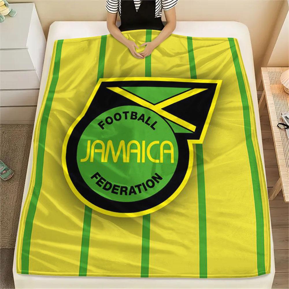 1PC Jamaica Rugby League Patterned Flannel Blanket Suitable For All Seasons for Home Decor Warmth and Comfort Gifts Holiday Present