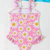 2026 European Girls' Printed One-Piece Swimsuit for Toddlers