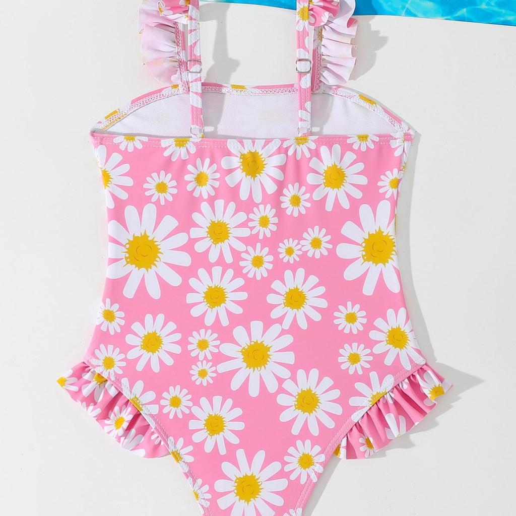 2026 European Girls' Printed One-Piece Swimsuit for Toddlers