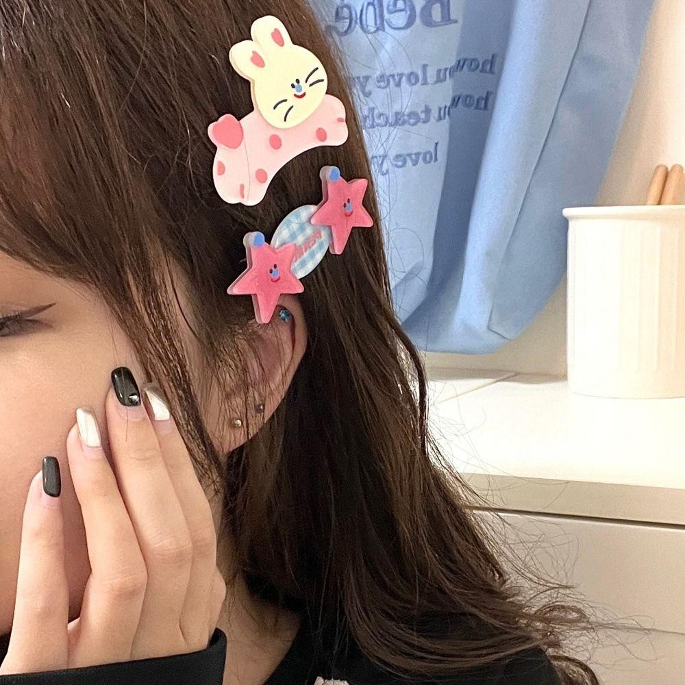 2 Pcs Cartoon Hair Claw Clip Sweet Style Duckbill Clip Fun Hair Clip Set  Girl Hair Accessories