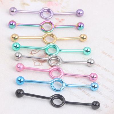 European and American Popular Ear Studs: Personality Expansion Barbell with Double Ear Holes