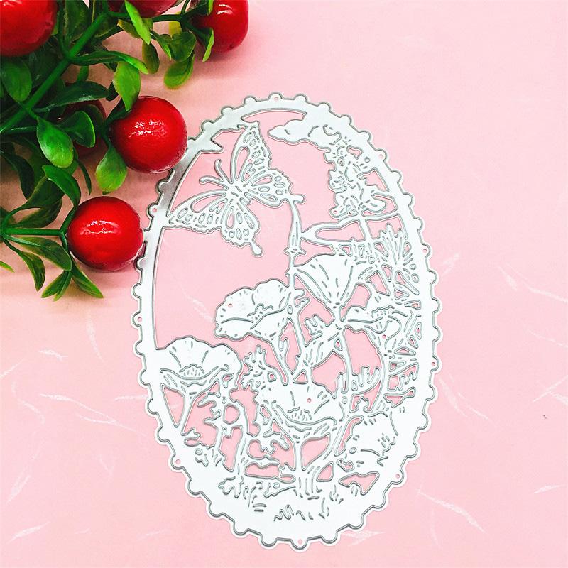 Oval Butterfly Art Background Metal Stencil Embossing Cutting Dies for Diy Scrapbooking Paper  Stamps for Card Embossing Craft Decor